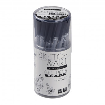 Ручка гелевая 0.8мм черная "Sketch&Art. UniWrite. Black", BV/20-0296/03 (24)