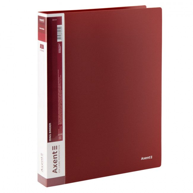 Папка на 4-х кольцах, 35 мм, бордовая, AXENT (60)