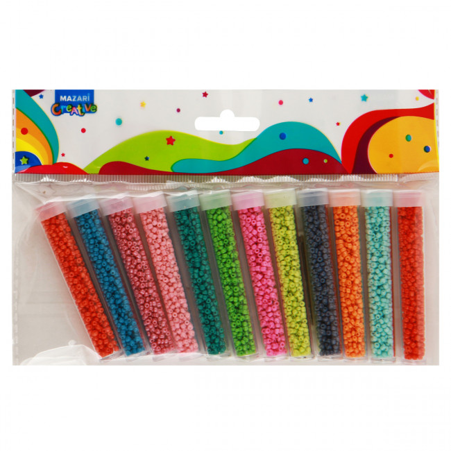 Набор бисера 2 мм 12цв x 7 г, Mazari/M-20027 (12)