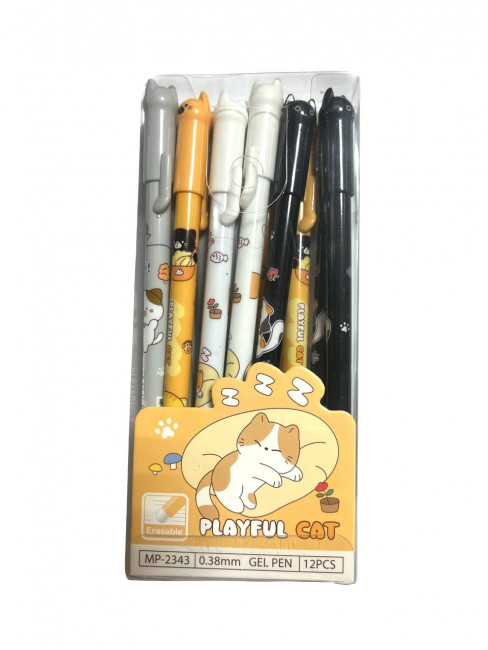Ручка гелевая синяя 0,38мм Магистр "Playful cat" со стираемыми чернилами, MP-2343 (12) Ручка гелевая синяя 0,38мм Магистр "Playful cat" со стираемыми чернилами, MP-2343 (12)