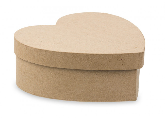 Заготовка 20,3 х 20,3 х 7,6см "Коробка-сердце" из папье-маше, для декорирования, Love2art/PAM-134