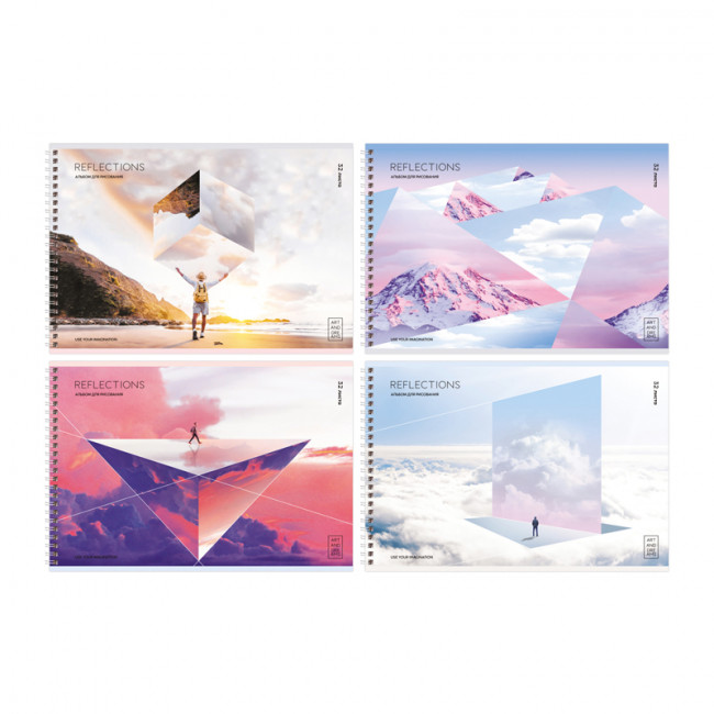 Альбом для рисования А4 32л "Reflections" на гребне, BG (4/12) Альбом для рисования А4 32л "Reflections" на гребне, BG (4/12)