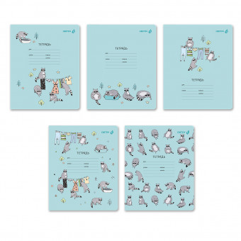 Тетрадь 12 клетка "Деловой енот!" скрепка, Светоч/Т87_01406 (25)