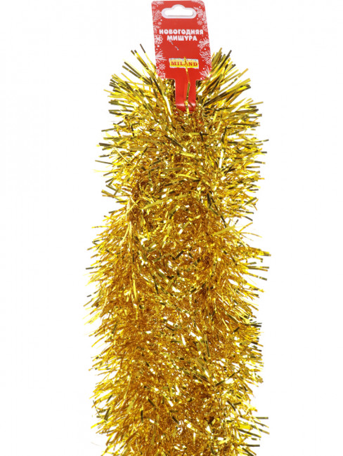 Мишура жёлтая Новогодняя, длина 2 м, диаметр 10 см НУ-5472