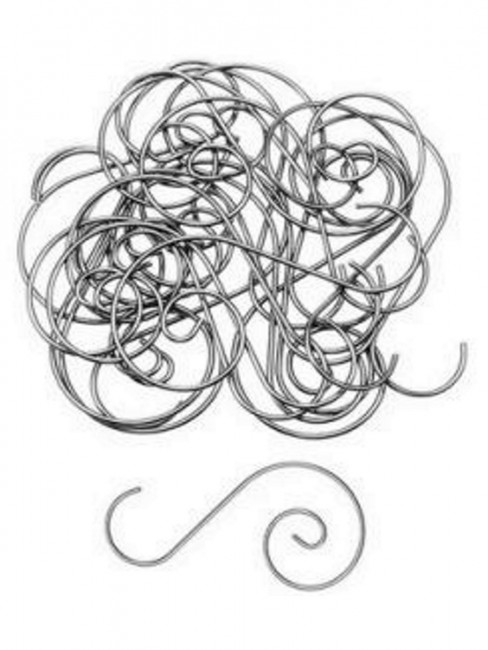 Набор металлических крючков 5*2.5см 40 шт, 4см. серебристые MILAND/НУ-6175