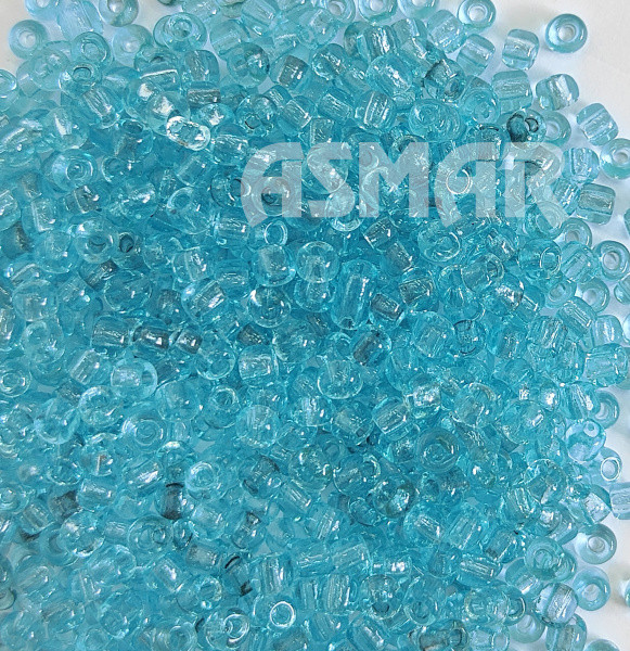 Бисер "ASMAR" размер №6, вес: 50 г, цвет - голубой прозрачный