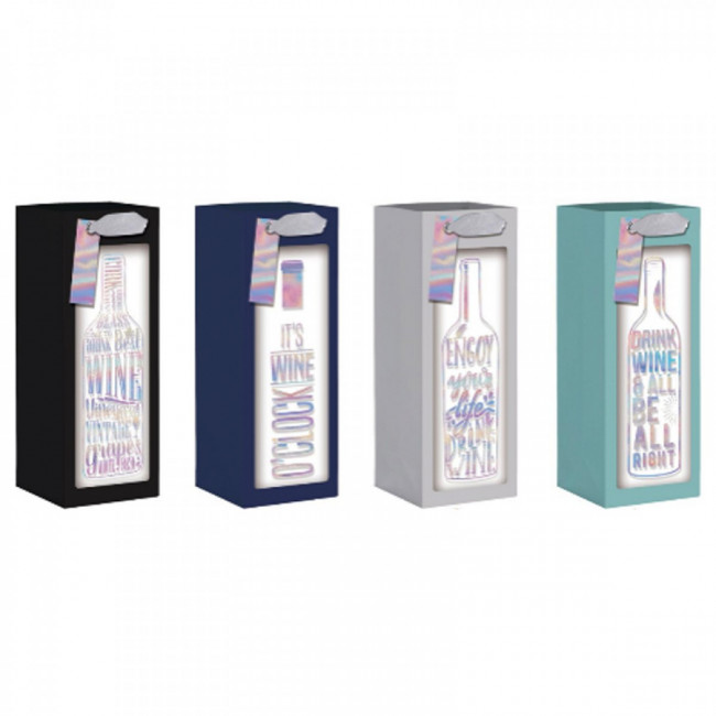 Пакет 12.5*34.5*10см для бутылки, с прозрачным окном, MAYLOTT/KR9471J (12)