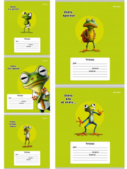 Тетрадь 12 клетка "Жабка" скрепка, Prof-Press/12-0686 (25/250)