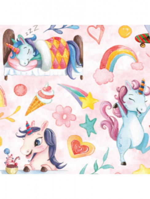 Упаковочная бумага Единорожки, 1 лист в рулоне, 70 х 100 см, 90 г/м2, MILAND/11-03-0005