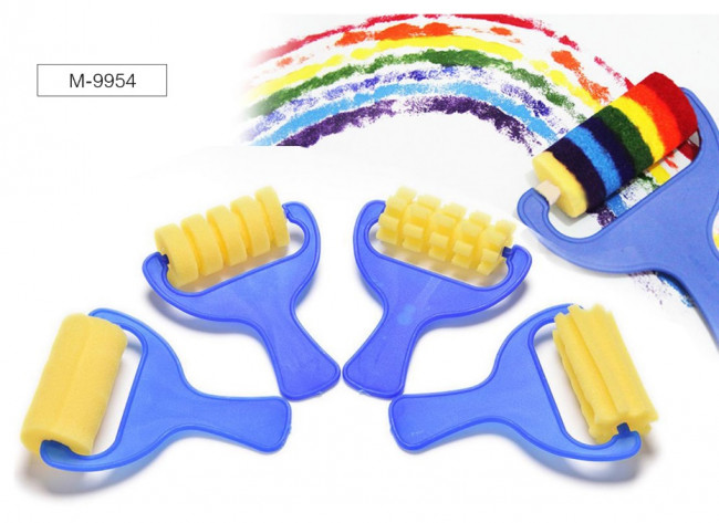 Набор валиков фигурных, поролон,4 шт,ОПП-упаковка, Mazari