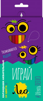 Набор трехгранных акварельных карандашей 24цв "Играй", Лео Набор трехгранных акварельных карандашей 24цв "Играй", Лео