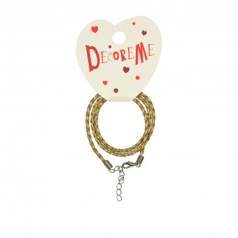 Шнурок d 3мм 41см из экокожи, плетеный с застежкой, BV/2-155/21 (10)