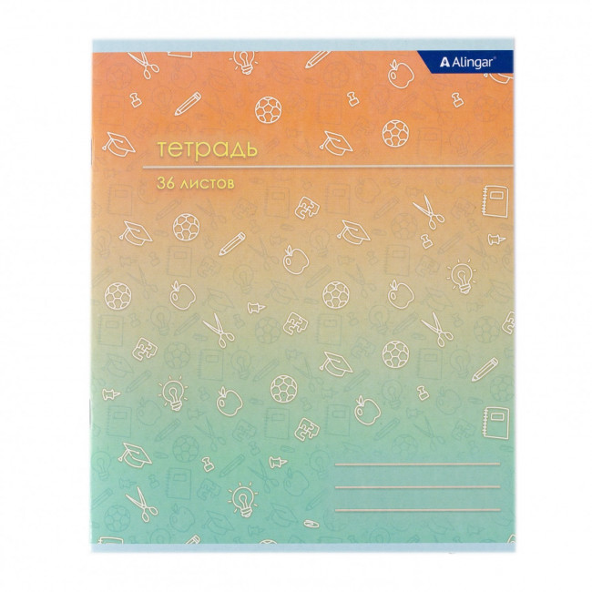 Тетрадь А5 36л клетка "Паттерн" скрепка, мелованный картон, AL7924 (12/72)