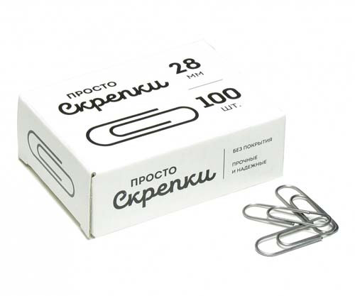 Скрепки 28 мм. Globus 100шт.карт.уп.  С28-100 (12/120)