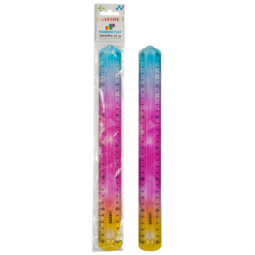 Линейка 30см "Rainbow Flex" гибкая, радужная, deVENTE (24)