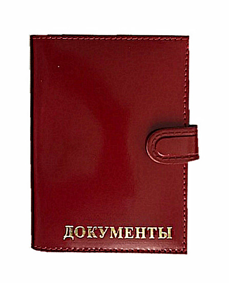 Обложка на автодокументы WENZER OFFiCE из натуральной кожи "спилок", с отделом для визиток, с кнопкой, бордовый