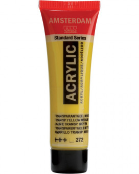 Краска акриловая Amsterdam туба 20мл №272 Жёлтый средний прозрачный