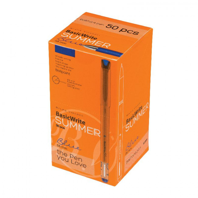 Ручка шариковая 0,5мм синяя «BasicWrite.Summer», BV/20-0317/31 (50)