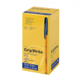Ручка шариковая 0.7мм синяя "GripWrite Summer", цвет корпуса оранжевый, BV/20-0326/07 (50)
