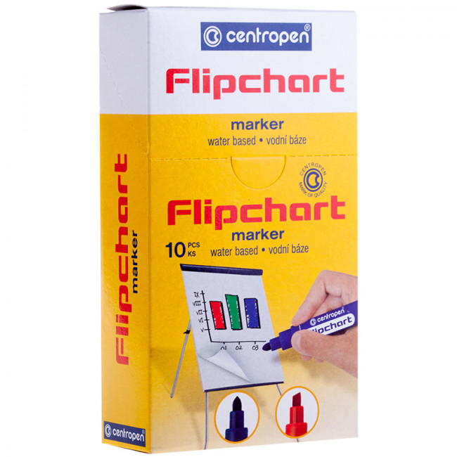 Маркер для флипчартов Centropen "8550" синий, пулевидный, 2,5мм Маркер для флипчартов Centropen "8550" синий, пулевидный, 2,5мм