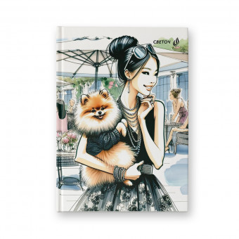 Бизнес-блокнот 64л французская клетка "Дама с собачкой", обложка - твердый картон, Светоч/ББ246_01672 (4/24)