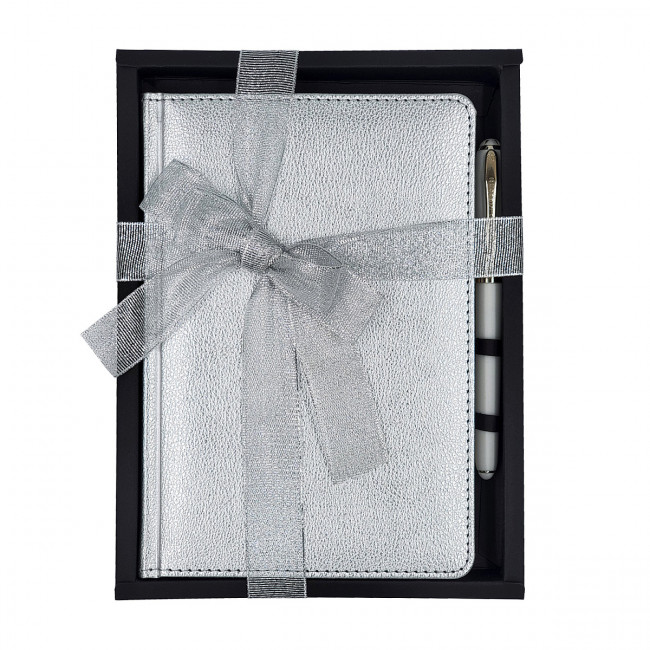 Набор подарочный: ежедневник А5 "Sidney Nebraska" серебрянный + ручка, BV/3-128/10-2