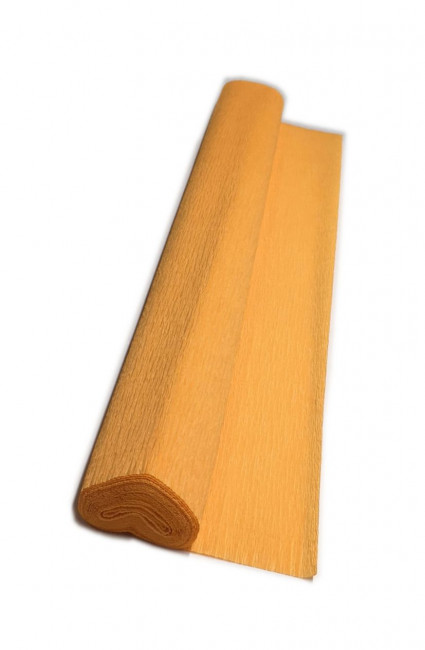 Гофрированная бумага плотная (флористическая 50мм х 250 мм,120 г/м2), светло-оранжевая, ШК