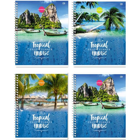 Тетрадь ученическая  60 л. в клетку "Enjoy summer" (ассорти) евроспираль