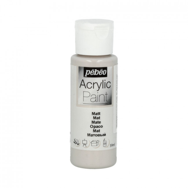 Краска 59мл акриловая матовая, для декора, серая пудра, Acrylic Paint PEBEO/97819