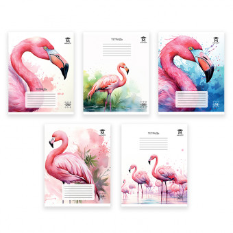 Тетрадь 24 клетка Магистр "Розовый фламинго" белизна 100% (5 дизайнов ассорти) (15/150) Тетрадь 24 клетка Магистр "Розовый фламинго" белизна 100% (5 дизайнов ассорти) (15/150)