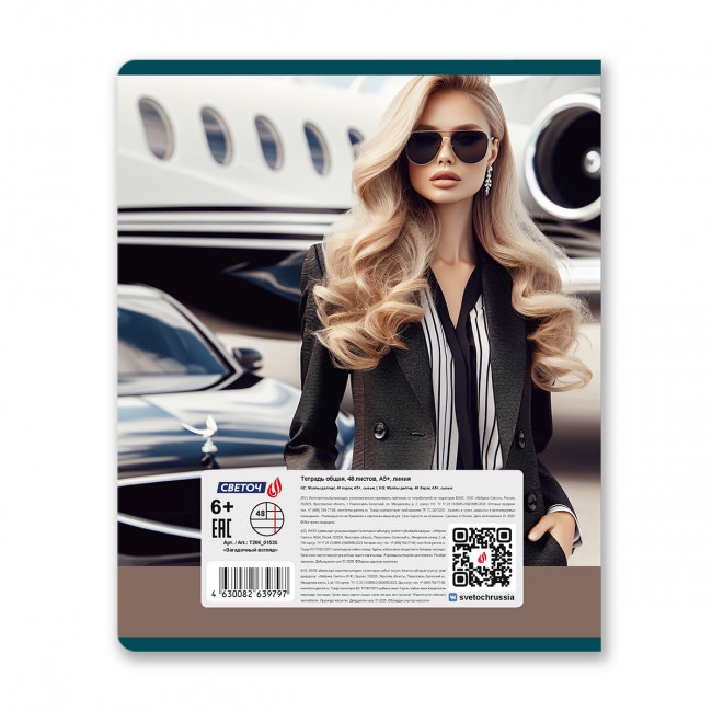 Тетрадь 48 линия "Загадочный взгляд", скрепка, Светоч/Т206_01525 (10/60)