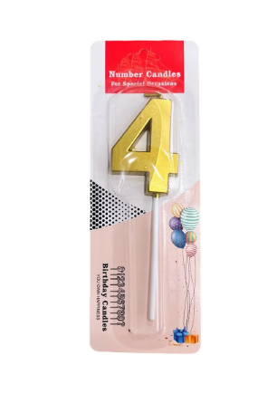 Свеча для торта "Цифра 4" Золотой стиль, Магистр/MAG-Зст221319-4 (50)
