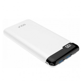 Powerbank 10000 mah/LED дисплей/In Micro usb,Type-C/Out Type-C,USB1А,2.1A/White/GOLF LCD21