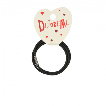 Шнурок d 3мм 52см из экокожи с застежкой, черный, BV/2-155/28 (10)