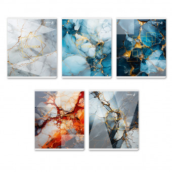 Тетрадь 60 клетка "Мрамор" скрепка, Светоч (10) Тетрадь 60 клетка "Мрамор" скрепка, Светоч (10)