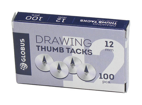 Кнопки канцелярские 12 мм, 100 шт. К12-100