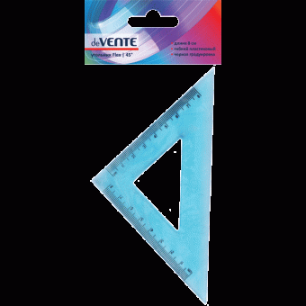 Угольник 45°/8см "Flex" гибкий, синий, deVENTE (72)