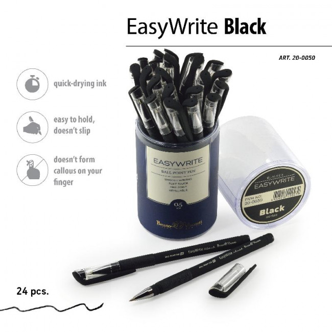 Ручка шариковая 0,5мм черная "EasyWrite", BV/20-0050 (24)