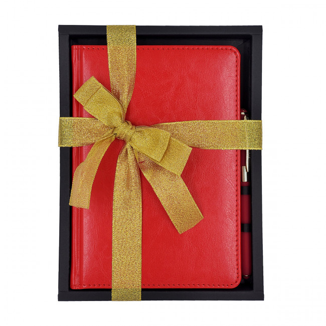 Подарочный набор: недатированный ежедневник А5 "Sidney Nebraska"+ ручка «Monaco», красный, BV/3-128/08-2