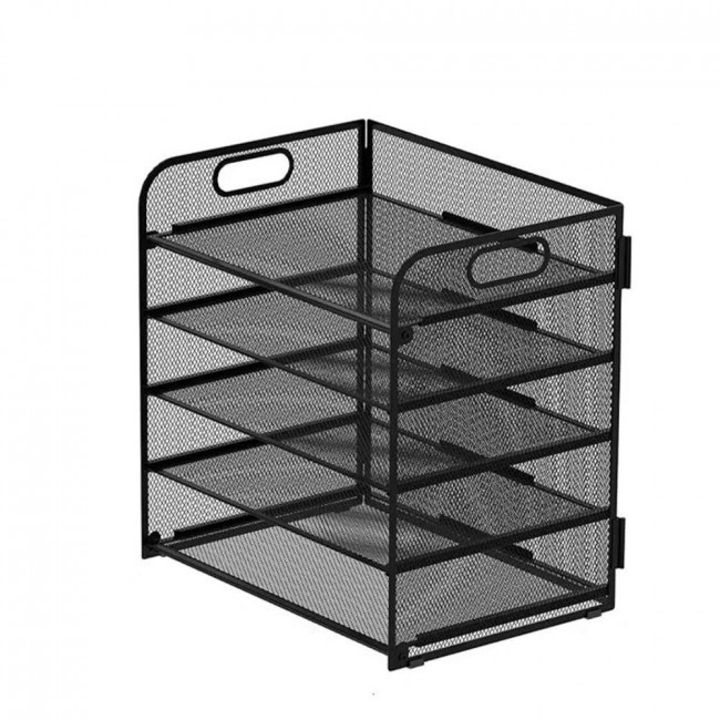 Лоток горизонтальный металлический на 5 отделения, черный, WENZER OFFiCE /7044