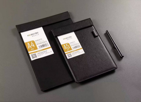 Папка-планшет А4 кожаная, магнит. прижим, черный, Cobest/D5011