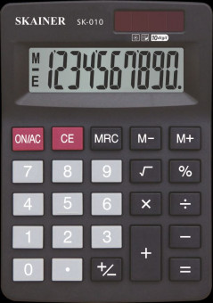 Калькулятор настольный 10-разрядный, малый, чёрный, размер:103 x 137 x 31мм, SKAINER/SK-010 Калькулятор настольный 10-разрядный, малый, чёрный, размер:103 x 137 x 31мм, SKAINER/SK-010