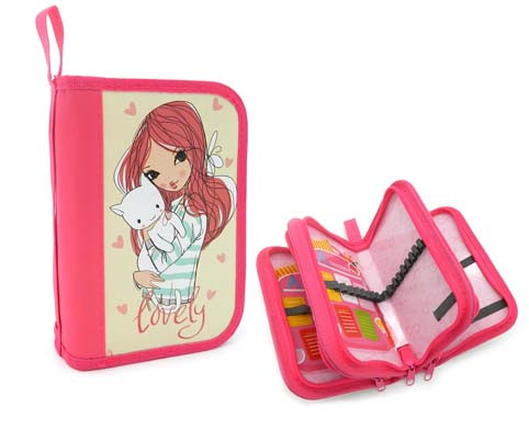 Пенал 3  отд. "Девочка с котиком" Lovely ламин картон,внутр оформ,б/нап,розов, BV-245 (1/12/96) Пенал 3  отд. "Девочка с котиком" Lovely ламин картон,внутр оформ,б/нап,розов, BV-245 (1/12/96)