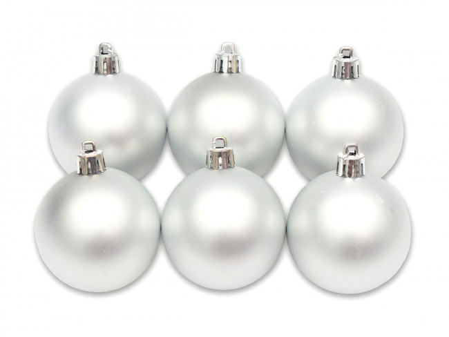 Набор шаров 6см "Серебряный бархат" матовых, ёлочных, 6шт, MILAND/НУ-6986