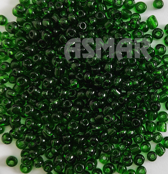 Бисер "ASMAR" размер №6, вес: 50 г, цвет - зелёный прозрачный