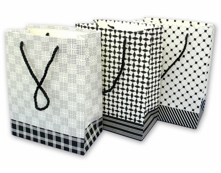 Пакет подарочный 24*18*8 "АБСТРАКЦИЯ" черно-белая (12)