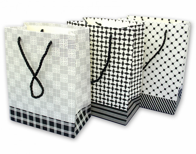 Пакет подарочный 24*18*8 "АБСТРАКЦИЯ" черно-белая (12)