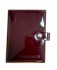 Обложка на автодокументы из нат. кожи спилок гладкий с тиснением и кнопкой WENZER OFFiCE бордовый
