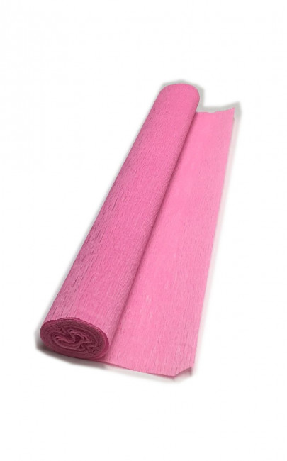 Гофрированная бумага плотная (флористическая 50мм х 250 мм,120 г/м2), светло-розовая, ШК