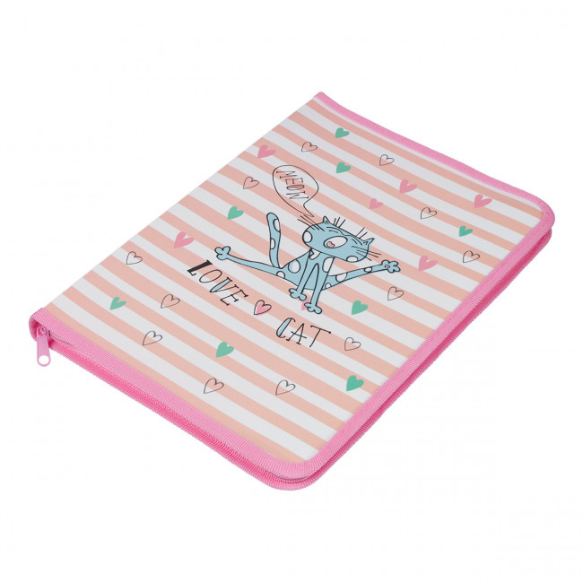 Папка А4 на молнии, песок, №02 - Кот Trend Expert Complete/ECZF-04 (30)